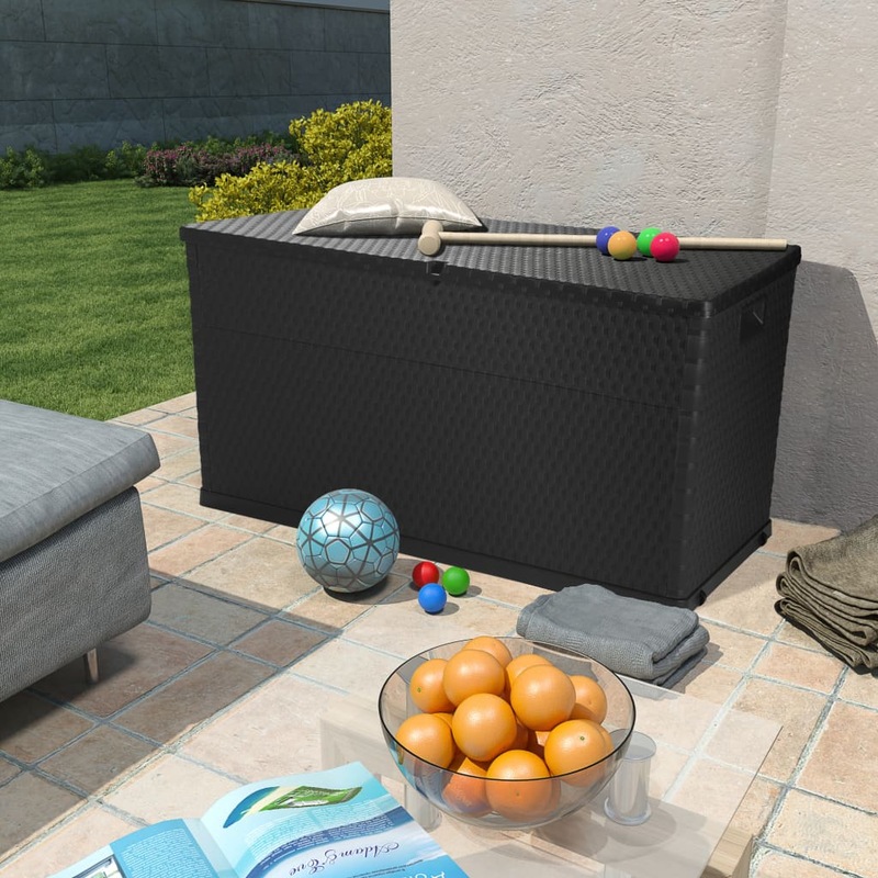 vidaXL Garden Storage Box 420L Anthracite Container Weatherproof Patio