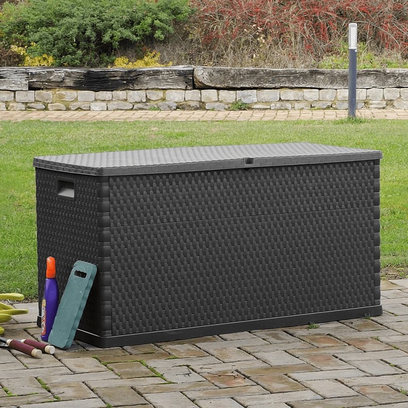 vidaXL Garden Storage Box 420L Anthracite Container Weatherproof Patio