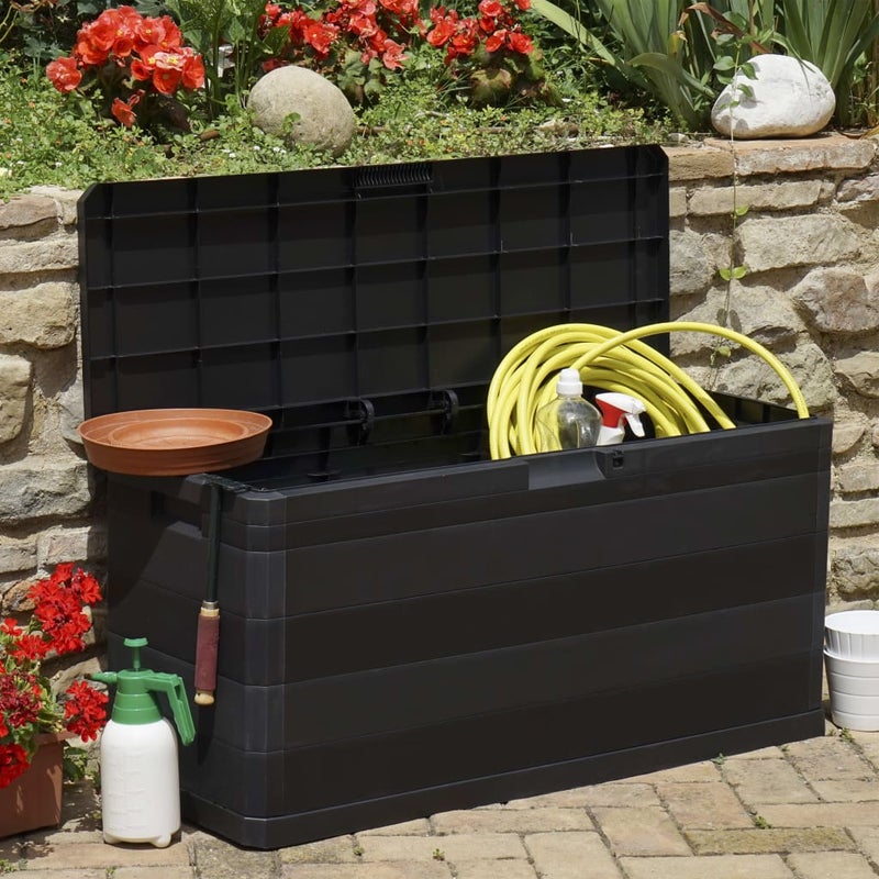 Buy Garden Storage Box Black 117x45x56 cm - MyDeal