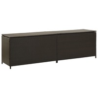 Garden Storage Box Poly Rattan 200x50x60 cm Brown vidaXL