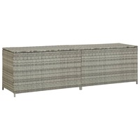 Garden Storage Box Poly Rattan 200x50x60 cm Grey vidaXL