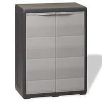 Garden Storage Cabinet with 1 Shelf Black and Grey vidaXL