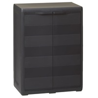 Garden Storage Cabinet with 1 Shelf Black vidaXL