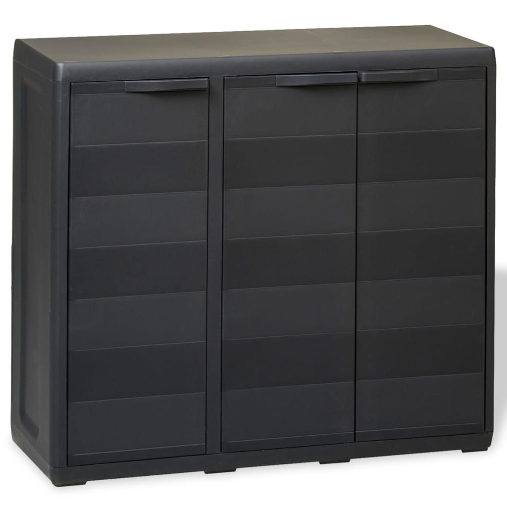 Garden Storage Cabinet with 2 Shelves Black vidaXL