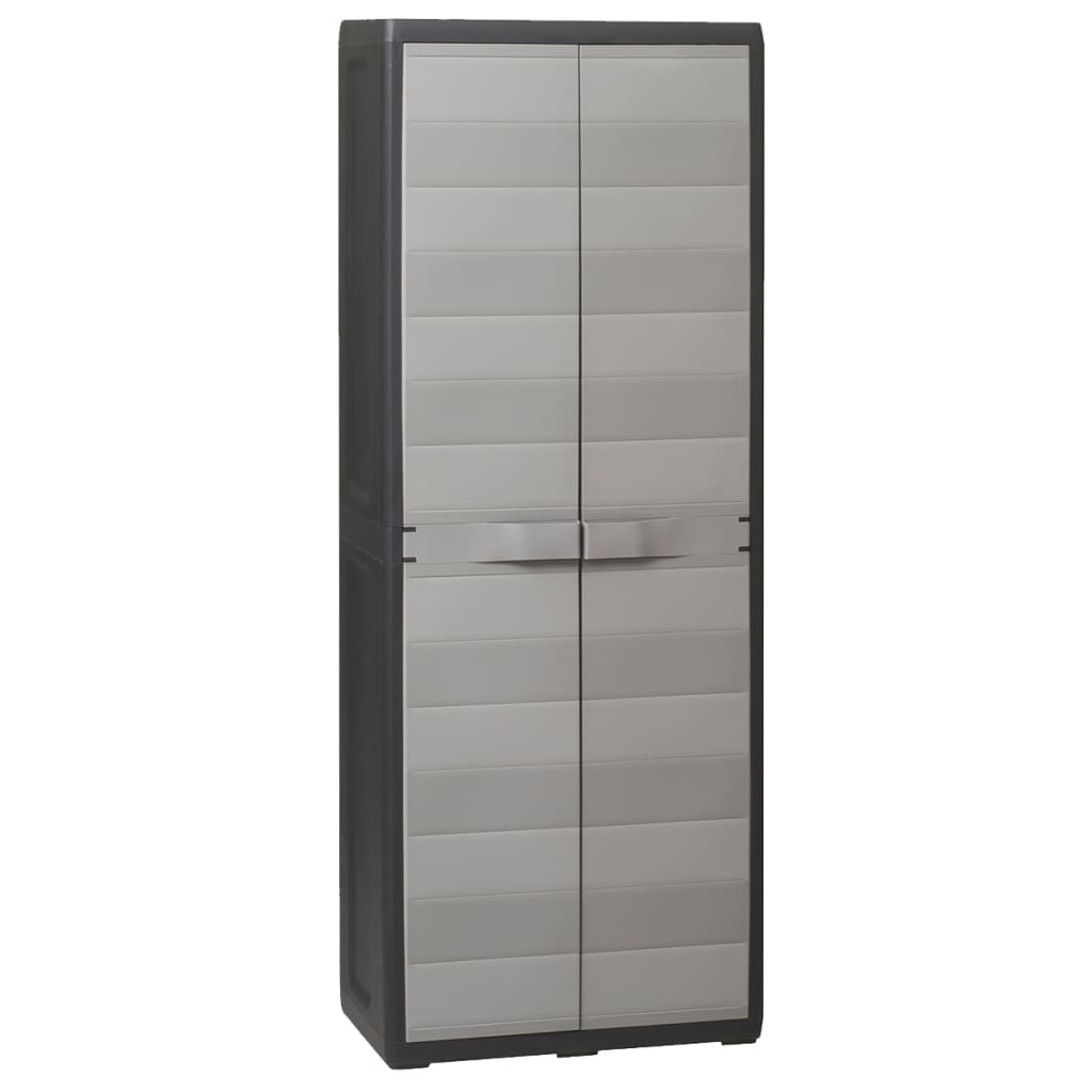 Garden Storage Cabinet with 3 Shelves Black and Grey vidaXL