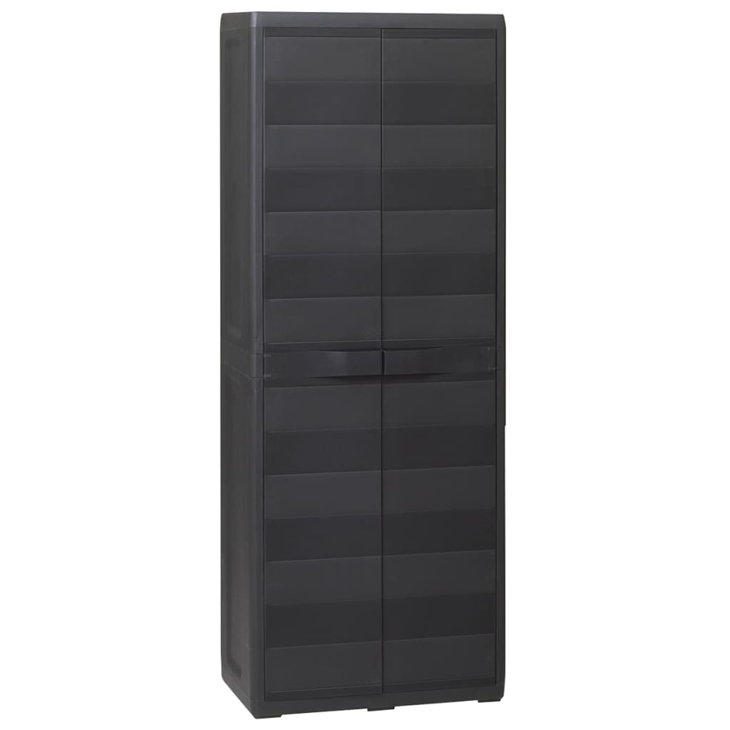 Garden Storage Cabinet with 3 Shelves Black vidaXL