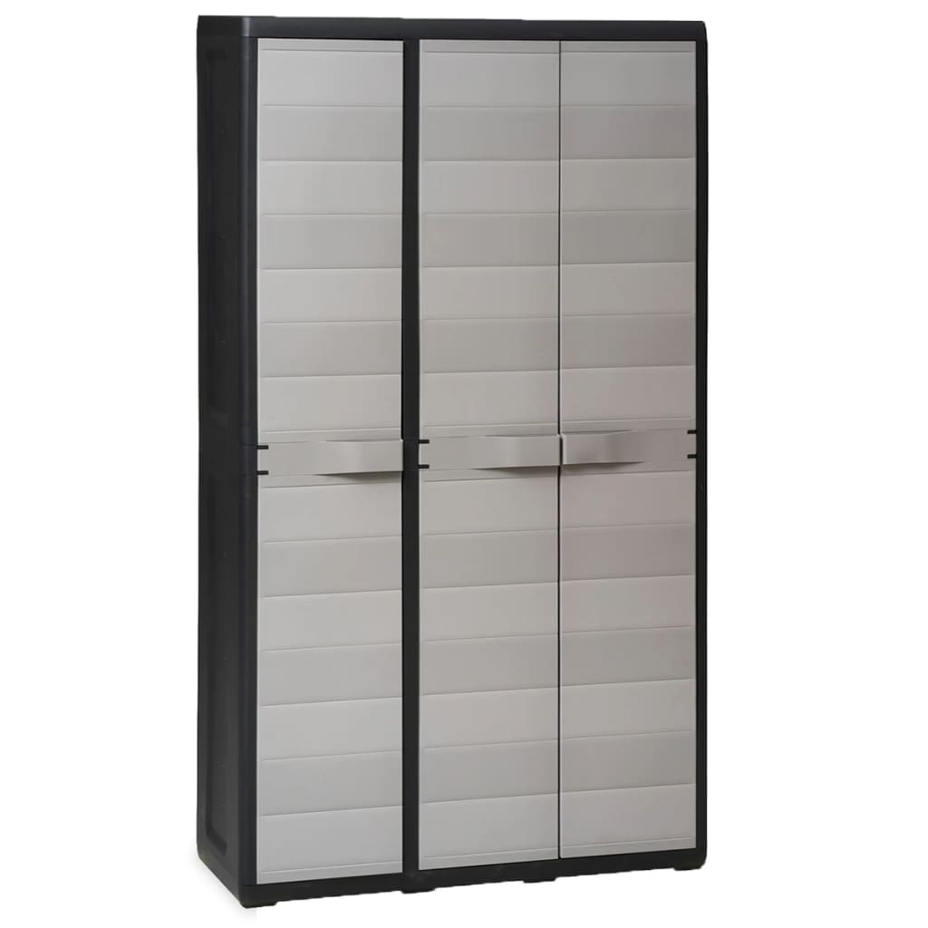 Garden Storage Cabinet with 4 Shelves Black and Grey vidaXL