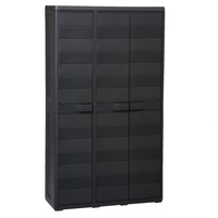 Garden Storage Cabinet with 4 Shelves Black vidaXL