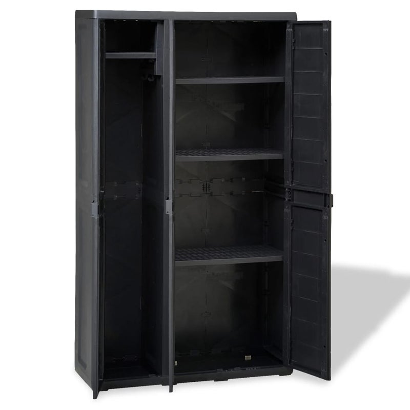 Buy Garden Storage Cabinet with 4 Shelves Black vidaXL - MyDeal