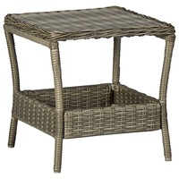 Garden Table Brown 45x45x46.5 cm Poly Rattan vidaXL