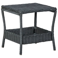 Garden Table Dark Grey 45x45x46.5 cm Poly Rattan vidaXL