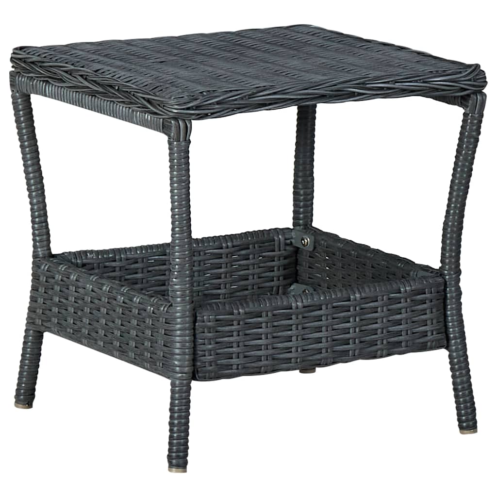 Garden Table Dark Grey 45x45x46.5 cm Poly Rattan vidaXL