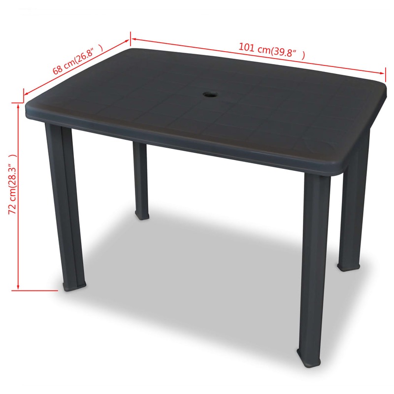 Buy Garden Table Anthracite 101x68x72 cm Plastic vidaXL MyDeal