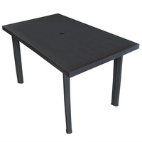 Garden Table Anthracite 126x76x72 cm Plastic vidaXL