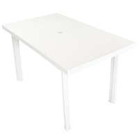 Garden Table White 126x76x72 cm Plastic vidaXL