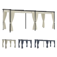 Gazebo with Curtains Outdoor Marquee Canopy Shelter Pavilion Garden Steel vidaXL