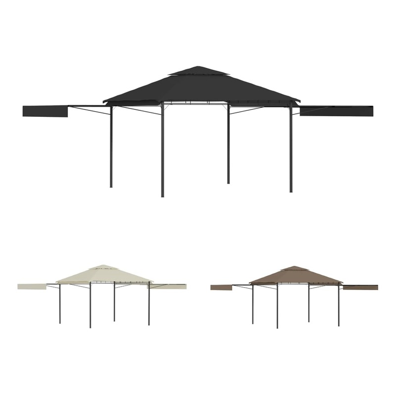 Buy Gazebo with Double Extending Roofs Canopy 3x3x2.75 m Anthracite