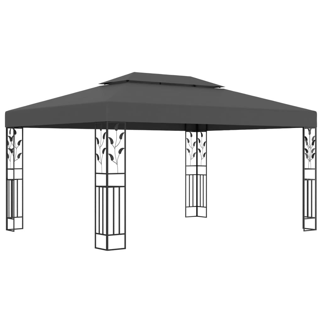 Gazebo with Double Roof 3x4m Anthracite vidaXL