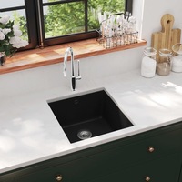 Granite Kitchen Sink Single Basin Black vidaXL