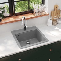 Granite Kitchen Sink Single Basin Grey vidaXL