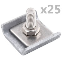 Grid Mat Connector 25 Sets Silver vidaXL