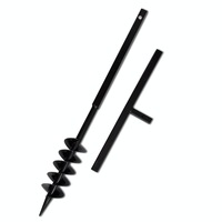 Ground Drill with Handle Auger Bit 100 mm Double Spirals Steel Black vidaXL