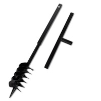 Ground Drill with Handle Auger Bit 120 mm Double Spirals Steel Black vidaXL