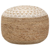 Handmade Pouffe White 45x30 cm Jute vidaXL