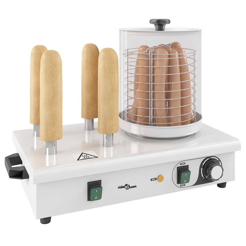Buy Hot Dog Warmer with 4 Rods Stainless Steel 550 W MyDeal
