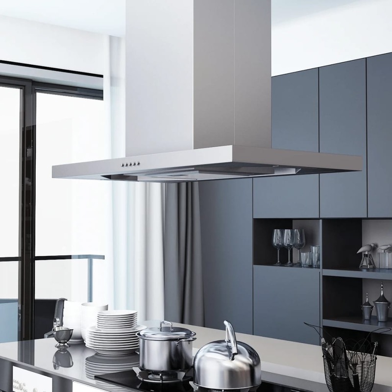 Buy Island Range Hood 90 cm Stainless Steel 756 m??/h LED vidaXL - MyDeal