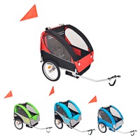 Kids' Bicycle Trailer 30kg Folding Trailer Grey and Blue/Grey and Green vidaXL