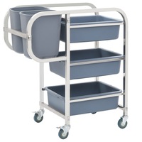 Kitchen Cart with Plastic Containers 82x43.5x93 cm vidaXL