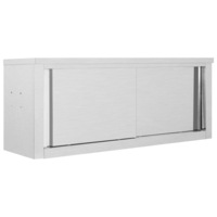 Kitchen Wall Cabinet with Sliding Doors 120x40x50 cm Stainless Steel vidaXL