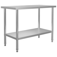 Kitchen Work Table 120x60x85 cm Stainless Steel vidaXL