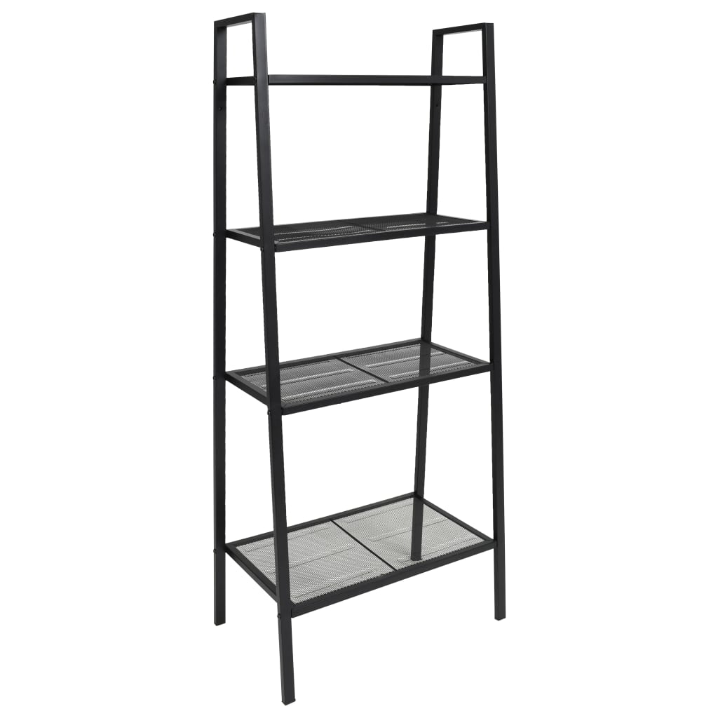 Ladder Bookcase 4 Tiers Metal Black vidaXL
