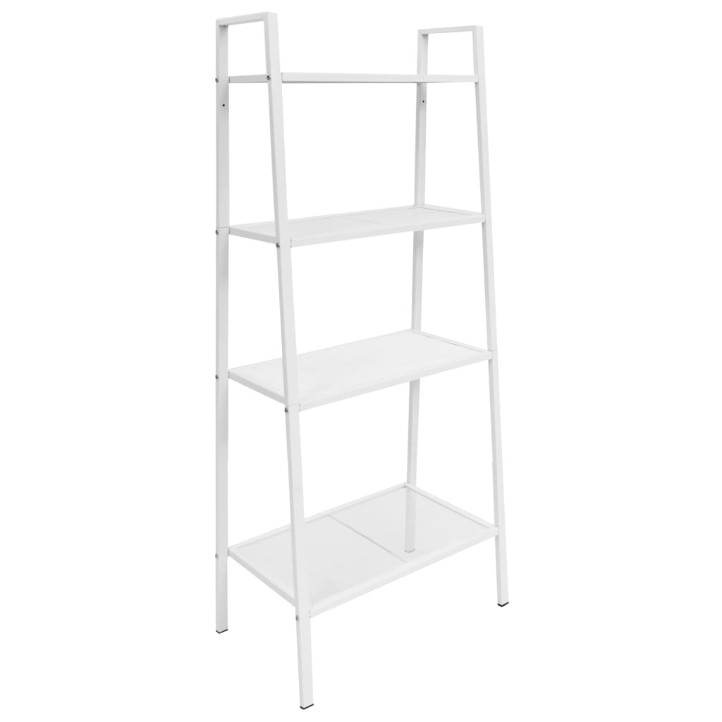 Ladder Bookcase 4 Tiers Metal White vidaXL