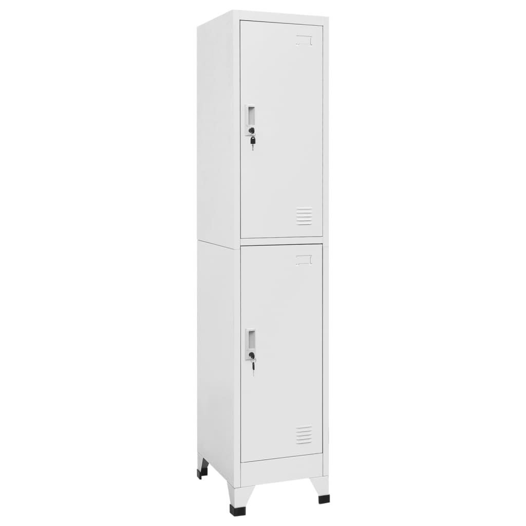vidaXL Locker Cabinet with 2 Compartments Industrial Office Storage Organiser 