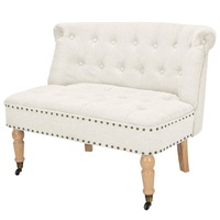 Loveseat Fabric 94x67x76 cm White vidaXL
