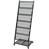 Magazine Rack 47.5x43x133 cm Black A4 vidaXL