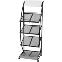 Magazine Rack 47x40x134 cm Black and White A4 vidaXL