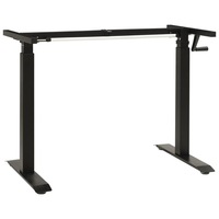 Manual Height Adjustable Standing Desk Frame Hand Crank Black vidaXL