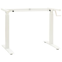 Manual Height Adjustable Standing Desk Frame Hand Crank White vidaXL