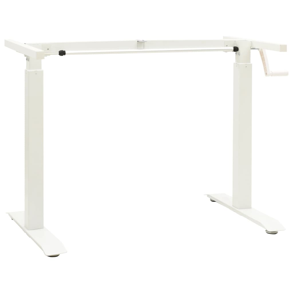 Manual Height Adjustable Standing Desk Frame Hand Crank White vidaXL