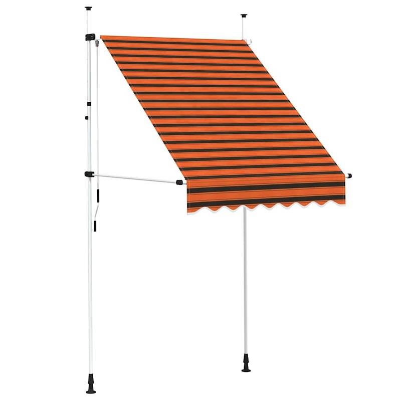 Manual Retractable Awning Orange and Brown Patio Garden Window Canopy
