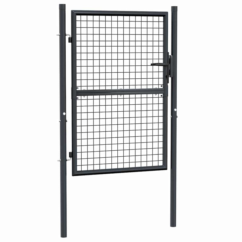 Mesh Garden Gate Galvanised Steel 100x175 cm Grey MyDeal