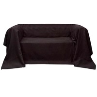 Micro-suede Couch Slipcover Brown 270 x 350 cm vidaXL