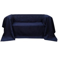 Micro-suede Couch Slipcover Navy Blue 210 x 280 cm vidaXL