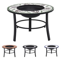 Mosaic Fire Pit 68cm Ceramic Patio Bowl Outdoor Fireplace Multi Colours vidaXL