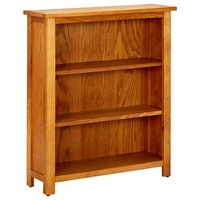 3-Tier Bookcase 70x22.5x82 cm Solid Oak Wood vidaXL