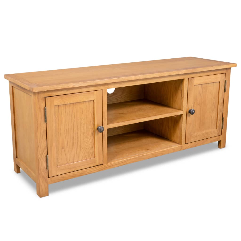 TV Cabinet 120x35x48 cm Solid Oak Wood vidaXL